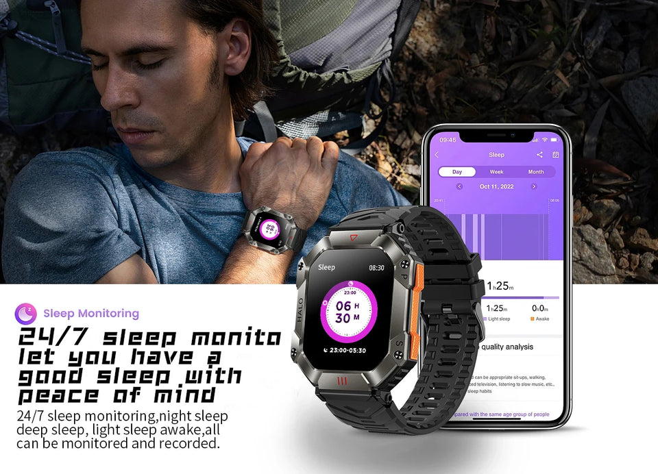 Smart Watch Altitude Compass Bluetooth Calls Fitness Tracker Fashion Outdoor Sports Watches for Android IOS Xiaomi KR80