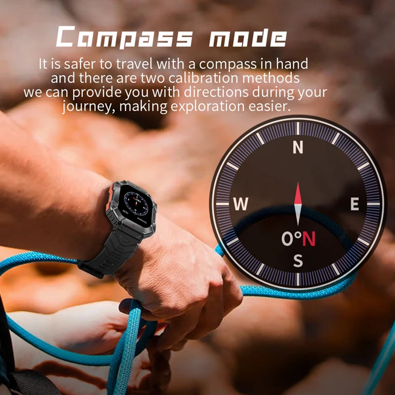 Smart Watch Altitude Compass Bluetooth Calls Fitness Tracker Fashion Outdoor Sports Watches for Android IOS Xiaomi KR80