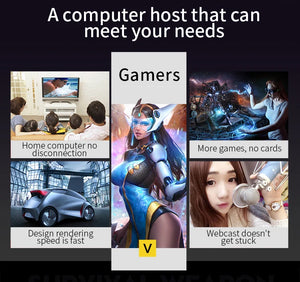 Game Desktop Host Core I3 i5 i7 i9 8G RAM 120GB 256GB 512GB SSD Power Supply PC Gaming Desktop Computer with Graphic car